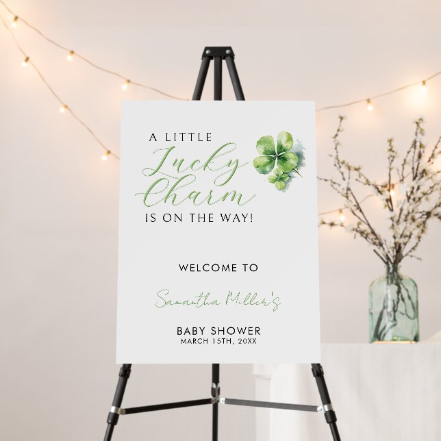 Little Lucky Charm is on the way Baby Shower Foam Board (In Situ (Stand))