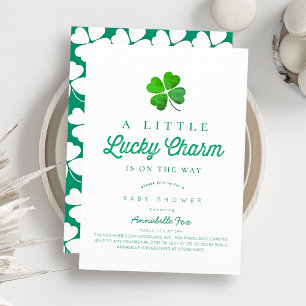 Little Lucky Charm Modern Baby Shower Invitation