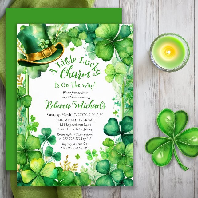 Little Lucky Charm St. Patrick’s Day Baby Shower Invitation (Little Lucky Charm St. Patrick’s Day Baby Shower Invitation -- Print | Digital Download)