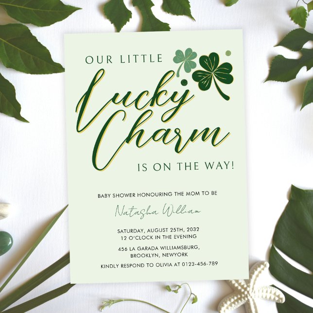 Little Lucky Charm St Patrick's Baby Shower  Invitation (Creator Uploaded)