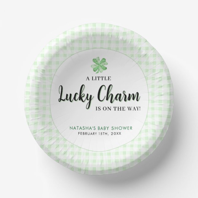 Little Lucky Charm St Patrick's Baby Shower  Paper Bowls (Front)