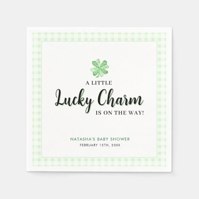 Little Lucky Charm | St Patrick's Day Baby Shower Napkins (Front)