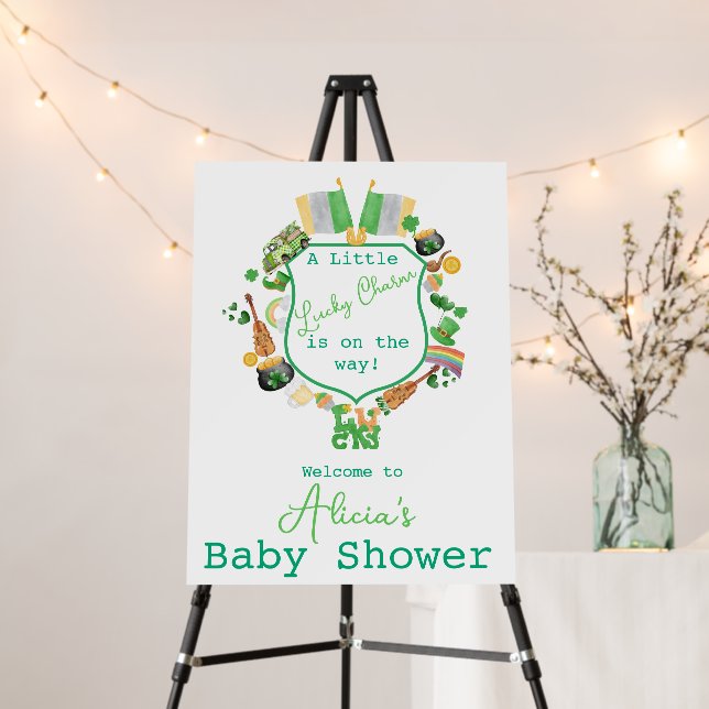 Little Lucky charm Welcome baby shower Foam Board (In Situ (Stand))