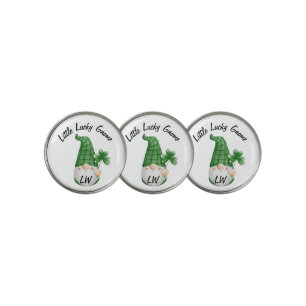Little Lucky Gnome to Improve game Monogram Art Golf Ball Marker