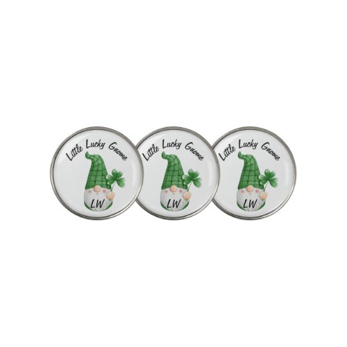 Little Lucky Gnome to Improve game Monogram Art Golf Ball Marker