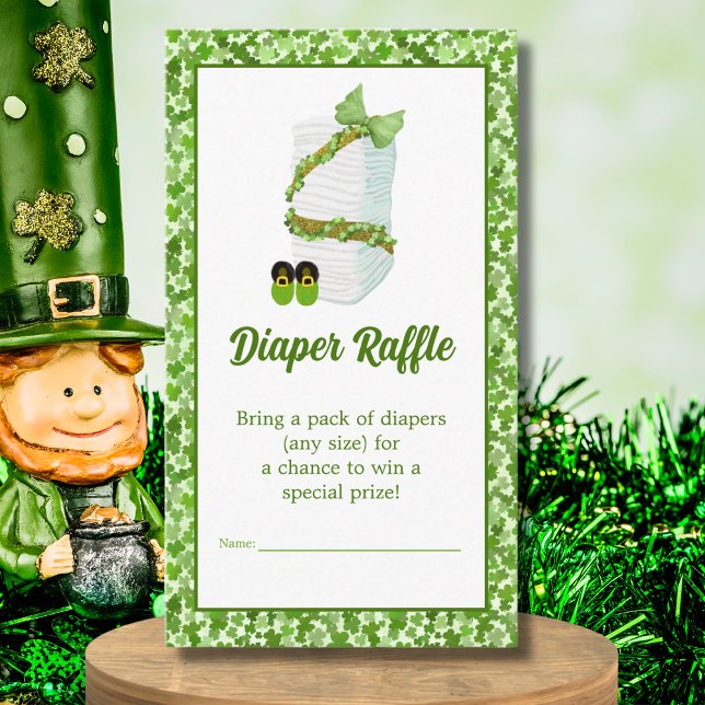 Little Lucky One Shamrock Baby Diaper Raffle Enclosure Card (Creator Uploaded)