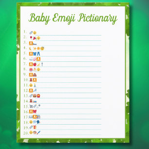 Little Lucky One Shamrock Baby Emoji Pictionary  Flyer