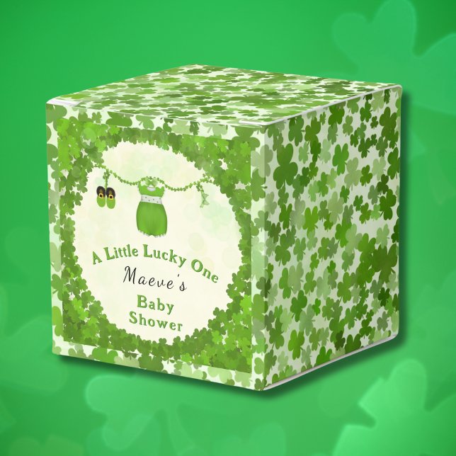 Little Lucky One Shamrock Baby Girl Outfit  Favor Boxes (Creator Uploaded)