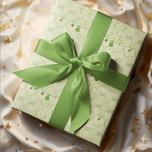 Little Lucky One Shamrock Baby Girl Outfit Wrapping Paper