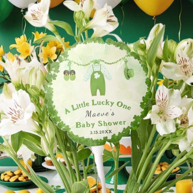 Little Lucky One Shamrock Baby Outfit Baby Shower Balloon (Creator Uploaded)
