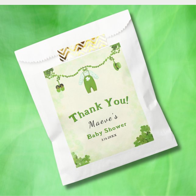 Little Lucky One Shamrock Baby Outfit Baby Shower Favor Bag (Creator Uploaded)