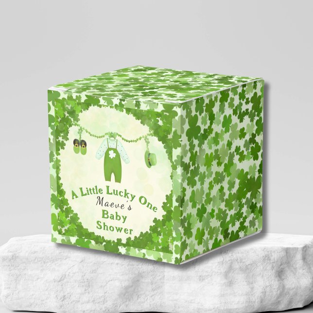Little Lucky One Shamrock Baby Outfit Baby Shower Favor Boxes (Creator Uploaded)