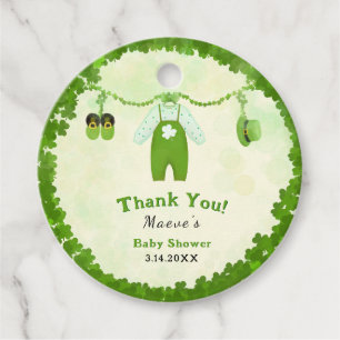 Little Lucky One Shamrock Baby Outfit Baby Shower Favor Tags