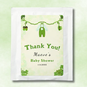 Little Lucky One Shamrock Baby Outfit Baby Shower Tea Bag Drink Mix