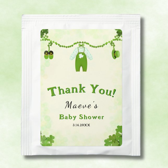 Little Lucky One Shamrock Baby Outfit Baby Shower Tea Bag Drink Mix (Creator Uploaded)