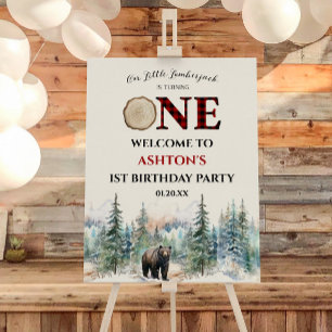 Little Lumberjack 1st Birthday Party Welcome Sign