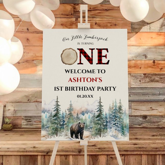 Little Lumberjack 1st Birthday Party Welcome Sign (Creator Uploaded)
