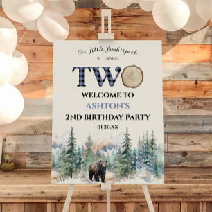 Little Lumberjack 2nd Birthday Party Welcome Sign