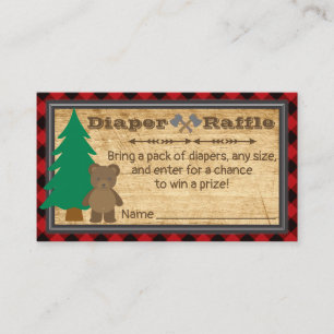 Little Lumberjack Baby Shower Diaper Raffle Ticket