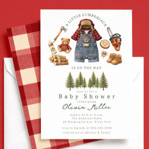 Little Lumberjack Baby Shower Invitation