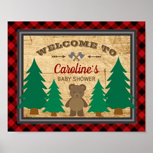 Little Lumberjack Baby Shower Welcome Sign