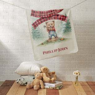 Little Lumberjack Is On The Way Boy Baby Shower Blanket