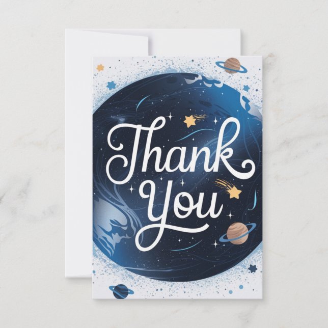 Little Magical Cosmic Celestial Thank You Card (Front)
