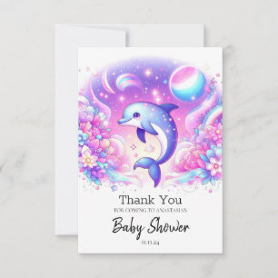 Little Magical Dolphin Baby Shower Thank You Card