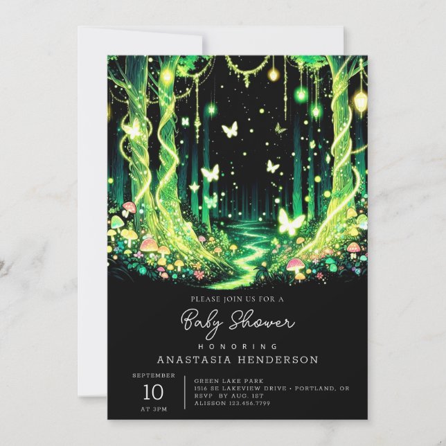  Little Magical Enchanted Forest Baby Shower  Invitation (Front)