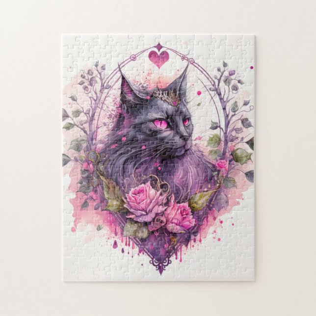 Little Majestic Kitty Cat Witch Jigsaw Puzzle (Vertical)