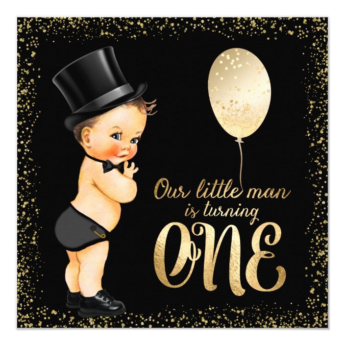 Little Man 1st Birthday Invitation | Zazzle.com
