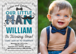 Little Man Birthday Invitations Zazzle Little Man 1st Birthday Invitation Mustache Party