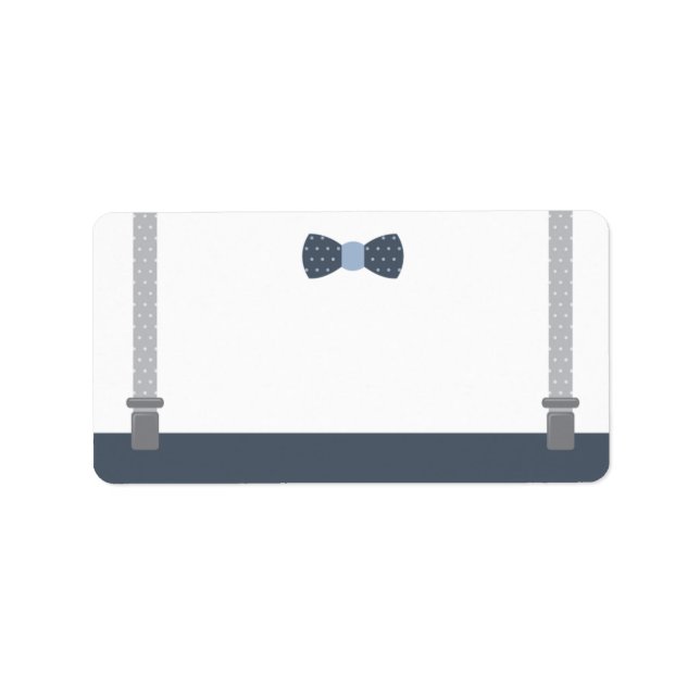 Little Man Address Label, Blue and Gray Label (Front)