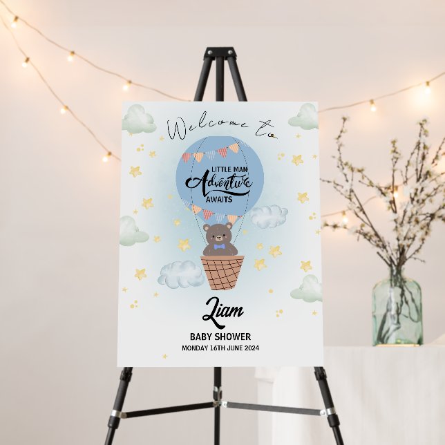  little man adventure awaits bear  welcome sign (In Situ (Stand))