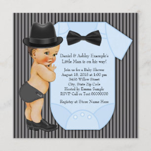 Little Man Baby Boy Shower Invitation