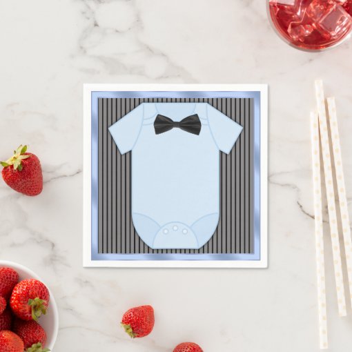 Little Man Baby Boy Shower Paper Napkins Zazzle