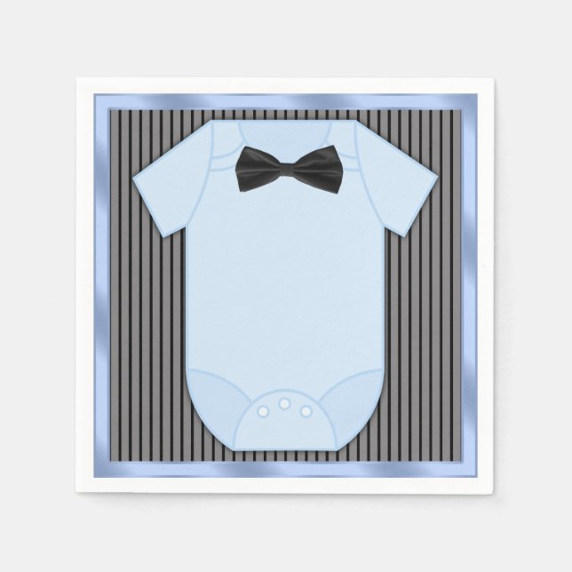 Little Man Baby Boy Shower Paper Napkins (Front)