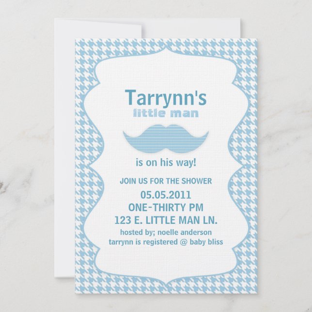 LITTLE MAN Baby Shower & Birthday Invitation (Front)