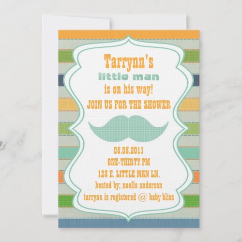 LITTLE MAN Baby Shower &amp; Birthday Invitation