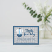 Little Man Baby Shower Book Request Enclosure Card (Standing Front)