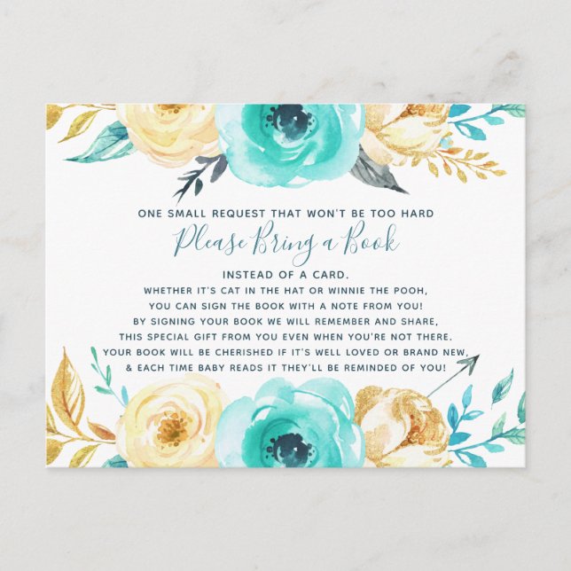 Little Man Baby Shower Bring a Book Card (Front)