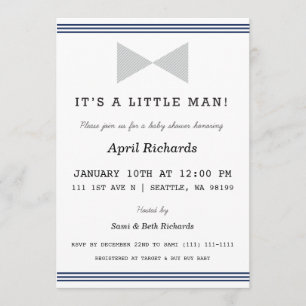 Little Man Baby Shower Invitation