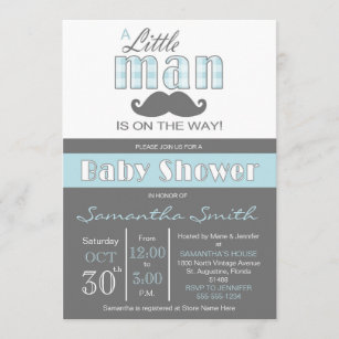 Little Man Baby Shower Invitation