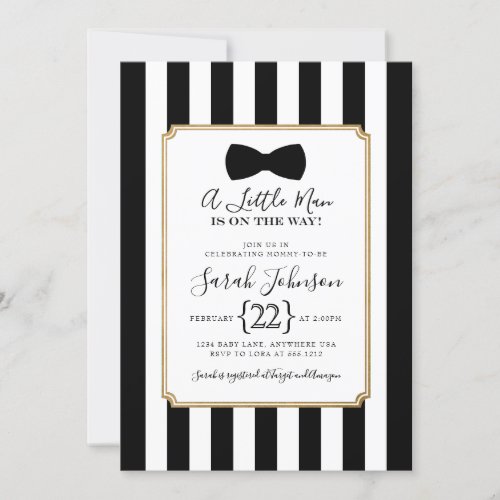 Little Man Baby Shower Invitation