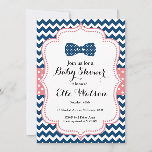 Little Man Baby Shower Invitation (Front)