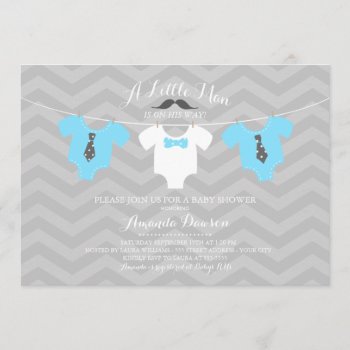 Little Man Baby Shower Invitation by Whimzy_Designs at Zazzle