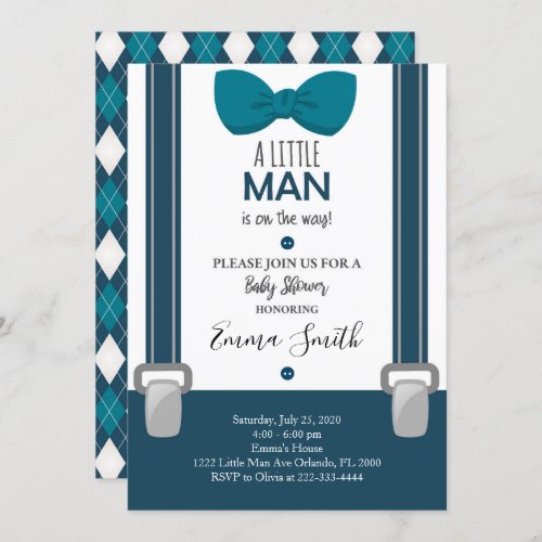 Little Man Baby Shower invitation