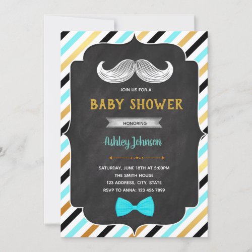 Little man baby shower  invitation