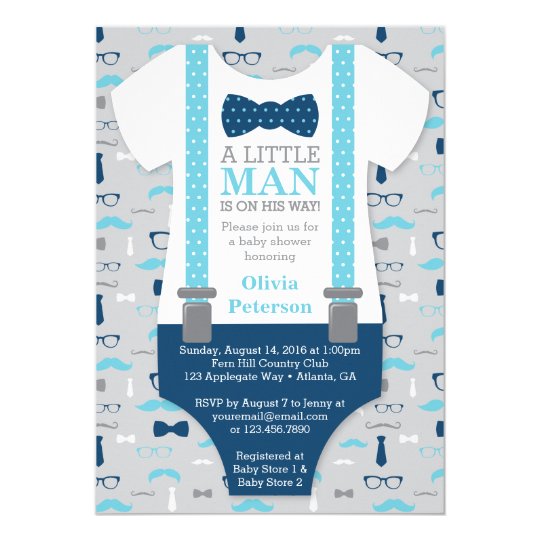 Little Man Baby Shower Invitation Baby Blue Navy Invitation Little Man Baby Shower Invitation Baby Blue Navy Invitation