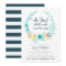 Little Man Baby Shower Invitation Blue Gray Card